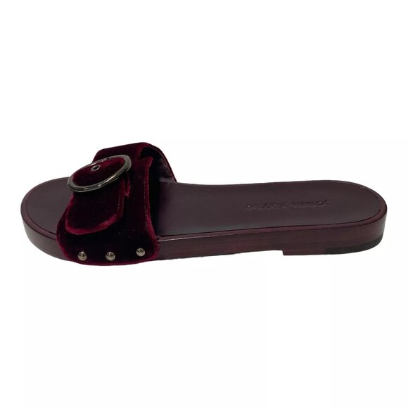 Jenni Kayne Shoes - $375 Jenni Kayne Womens Bordeaux Slides Velvet Burgundy Size 9.5 EU 39.5 Flats